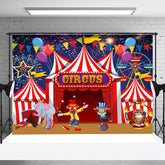 Zirkus Funke Luftballons Ferris Rad Tiere Hintergrund